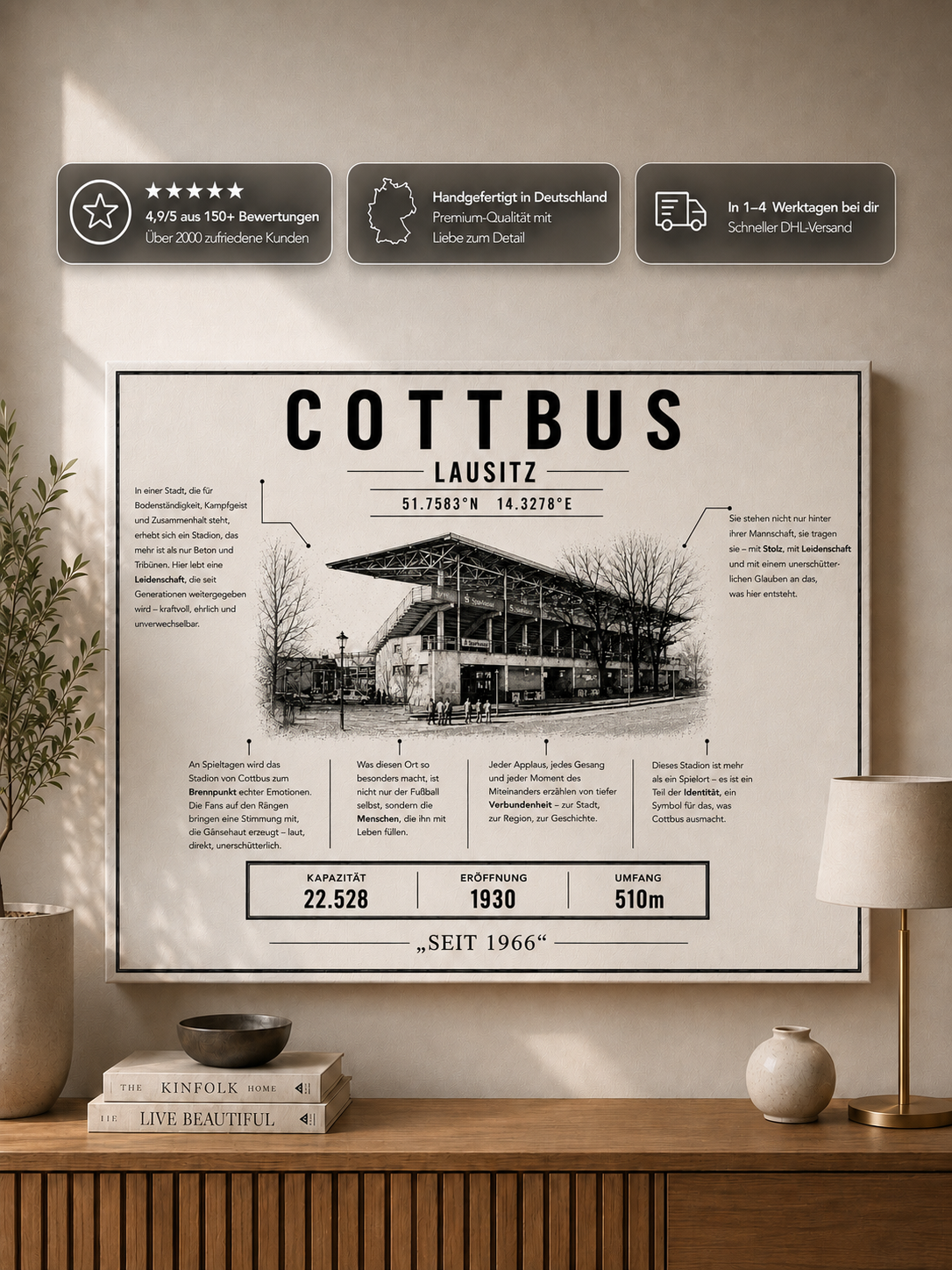 Cottbus Stadion Leinwand – Detailansicht 1
