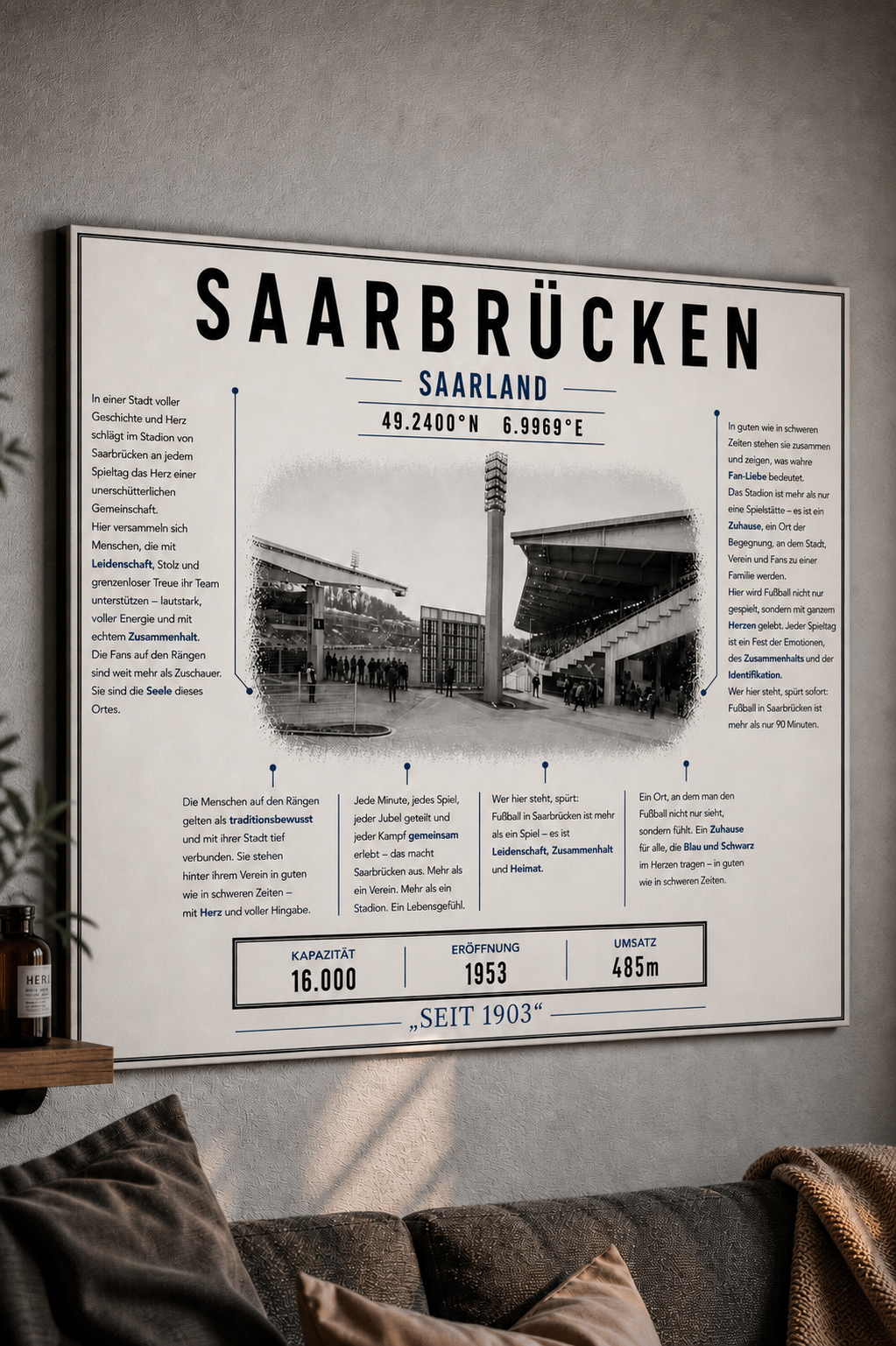 Saarbrücken Stadion Leinwand