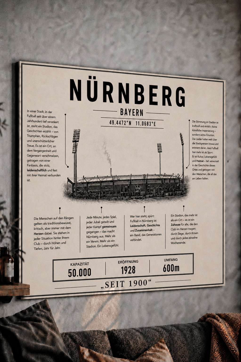 Nürnberg Stadion Leinwand