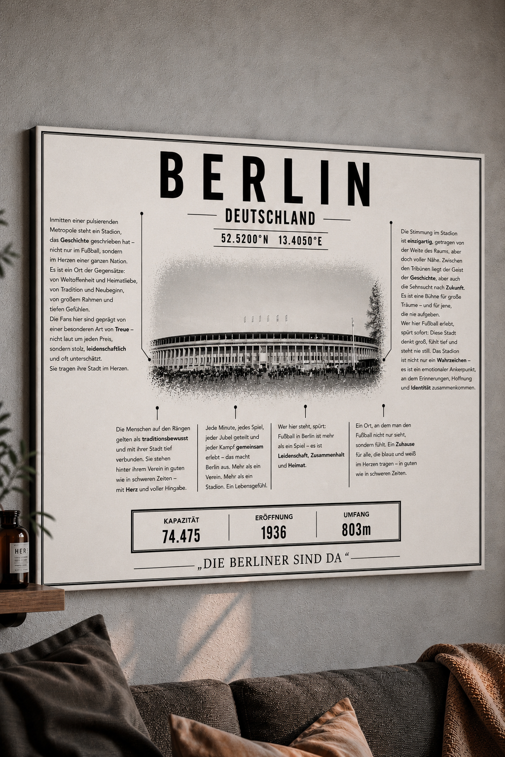 Berlin Stadion Leinwand