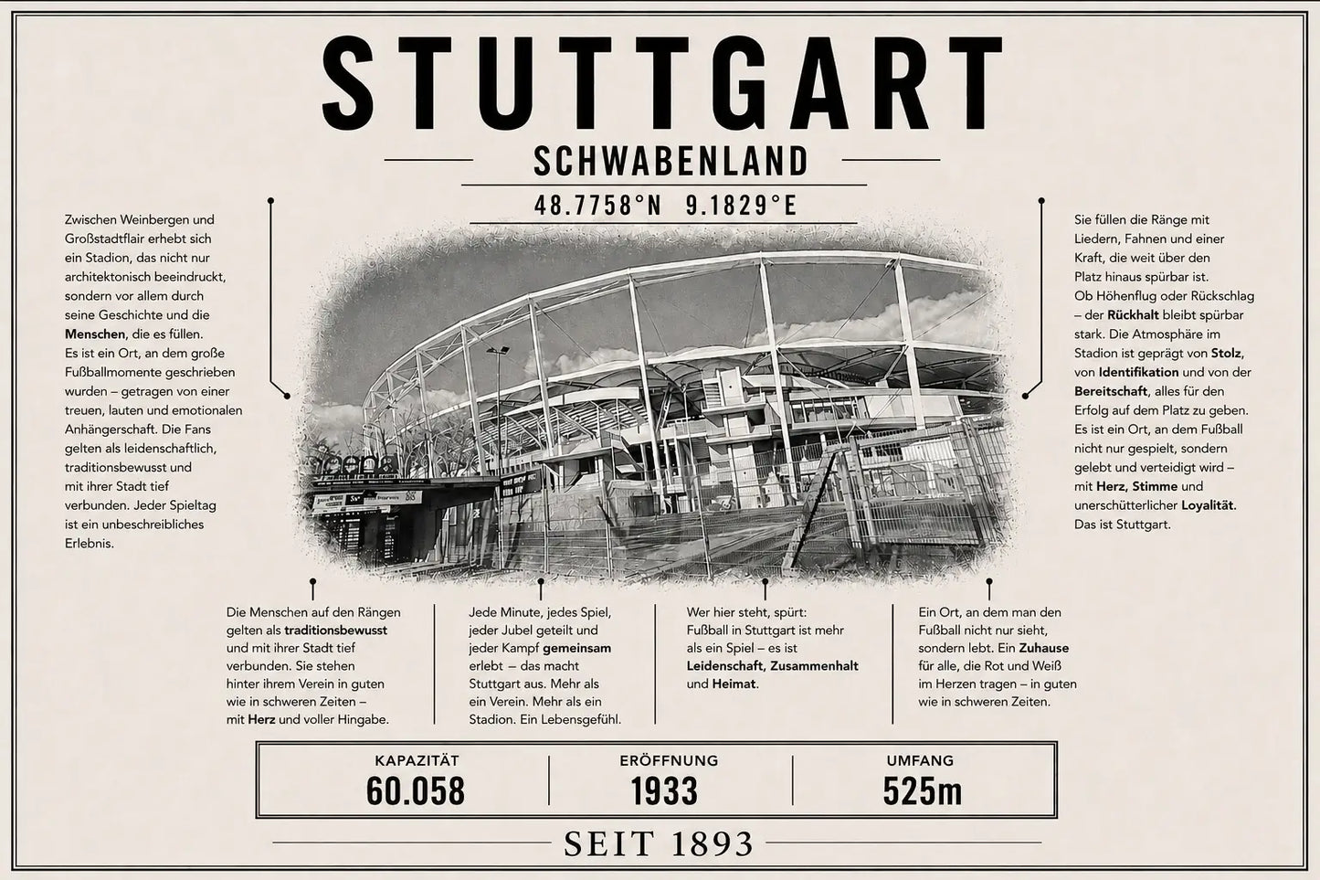 Stuttgart Stadion Leinwand