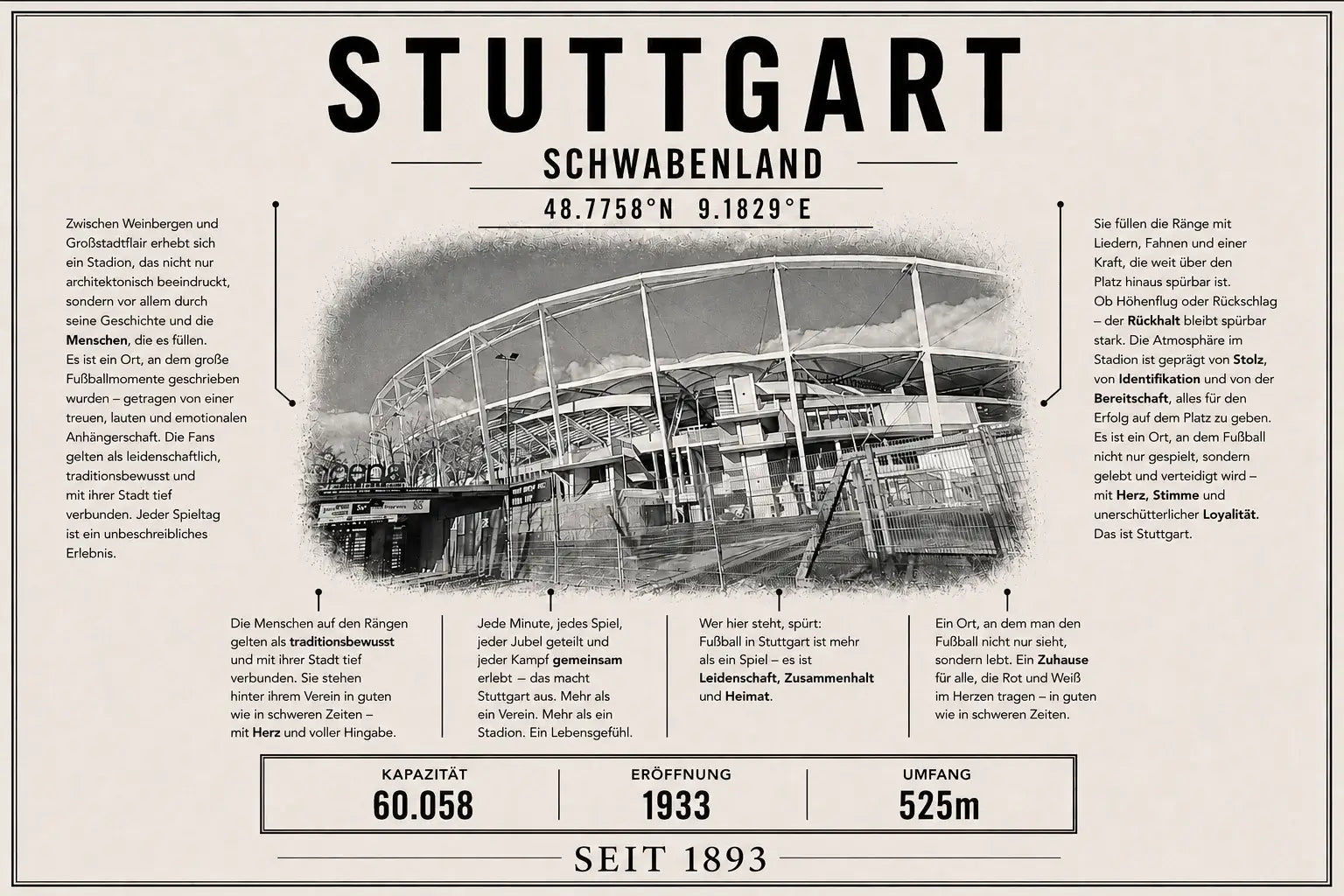 Stuttgart Stadion Leinwand
