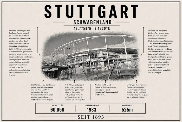 Stuttgart Stadion Leinwand