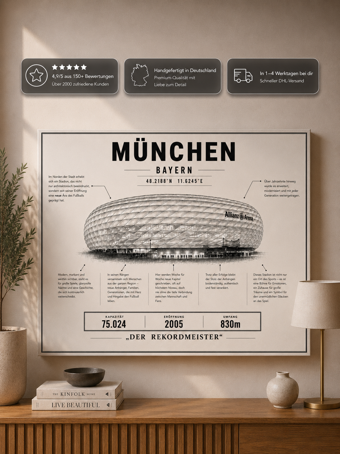 München Stadion Leinwand – Detailansicht 1