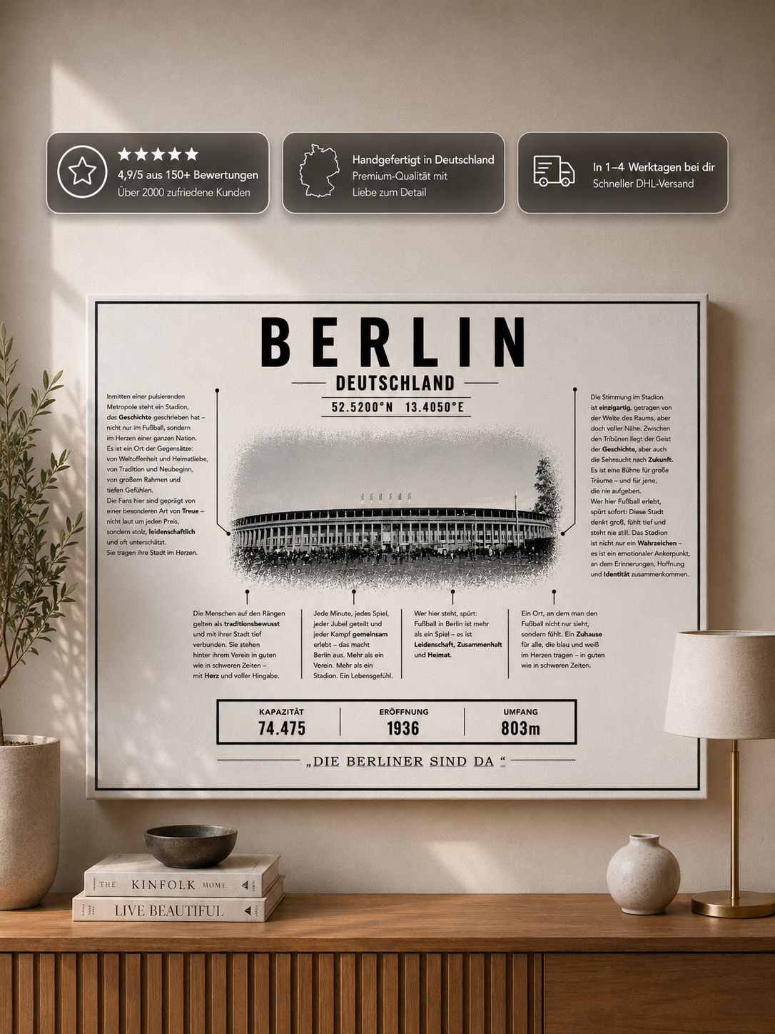 Berlin Stadion Leinwand