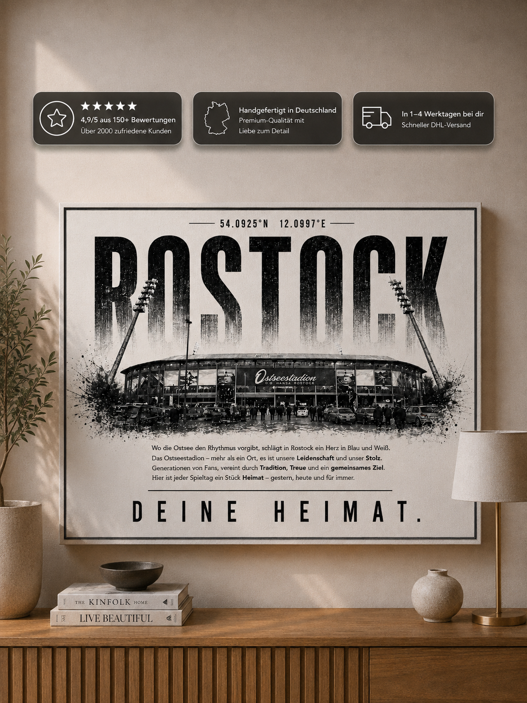 Rostock Stadion Leinwand – Detailansicht 1