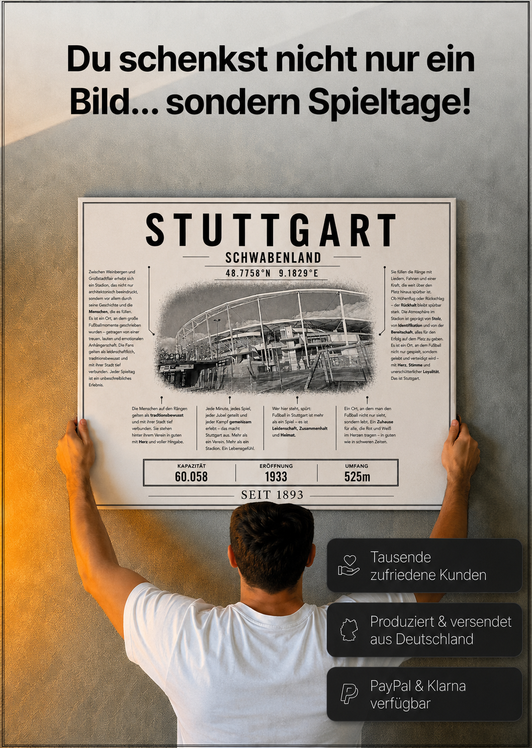 Stuttgart Stadion Leinwand