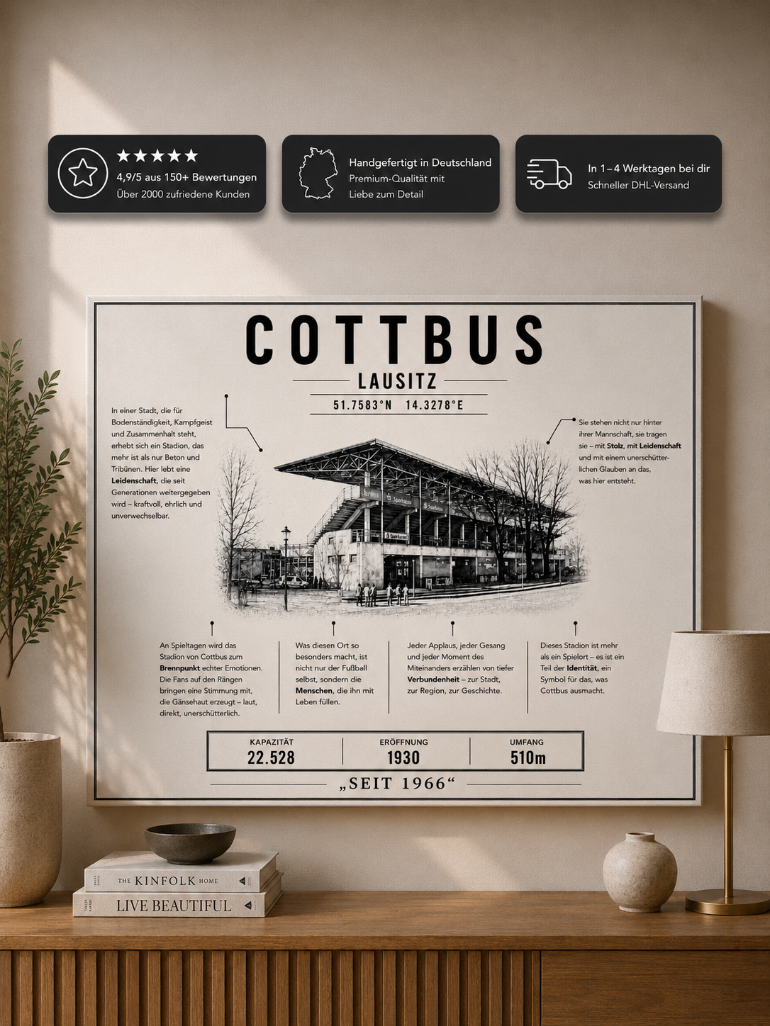 Cottbus Stadion Leinwand