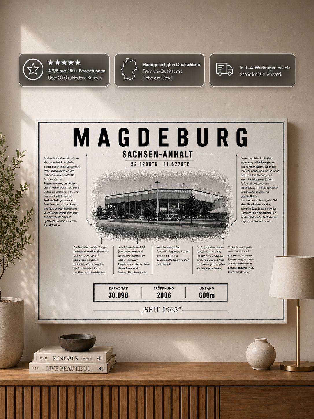 Magdeburg Stadion Leinwand