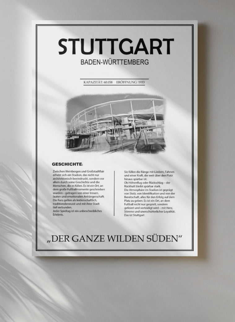 Stuttgart Stadion Leinwand