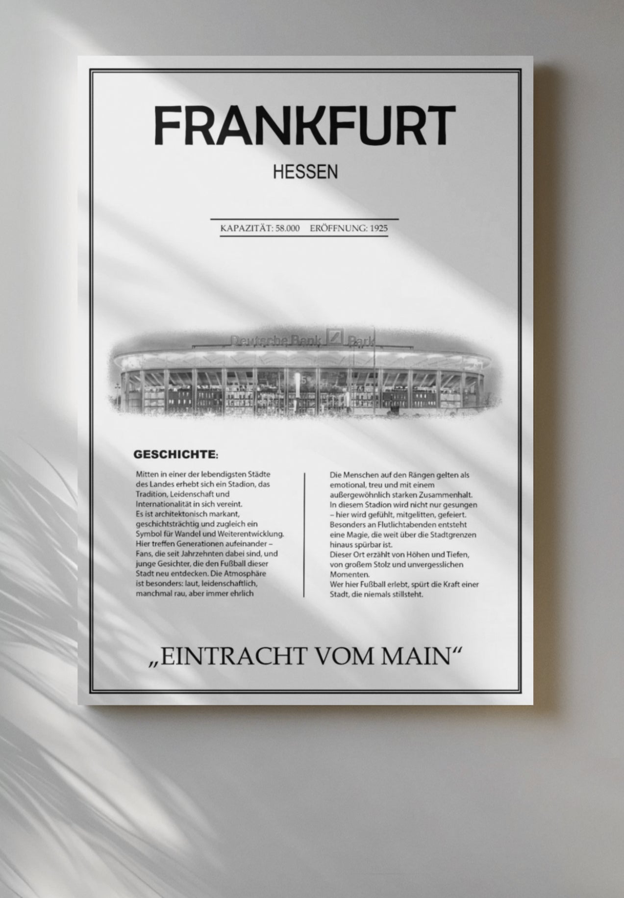 Frankfurt Stadion Leinwand