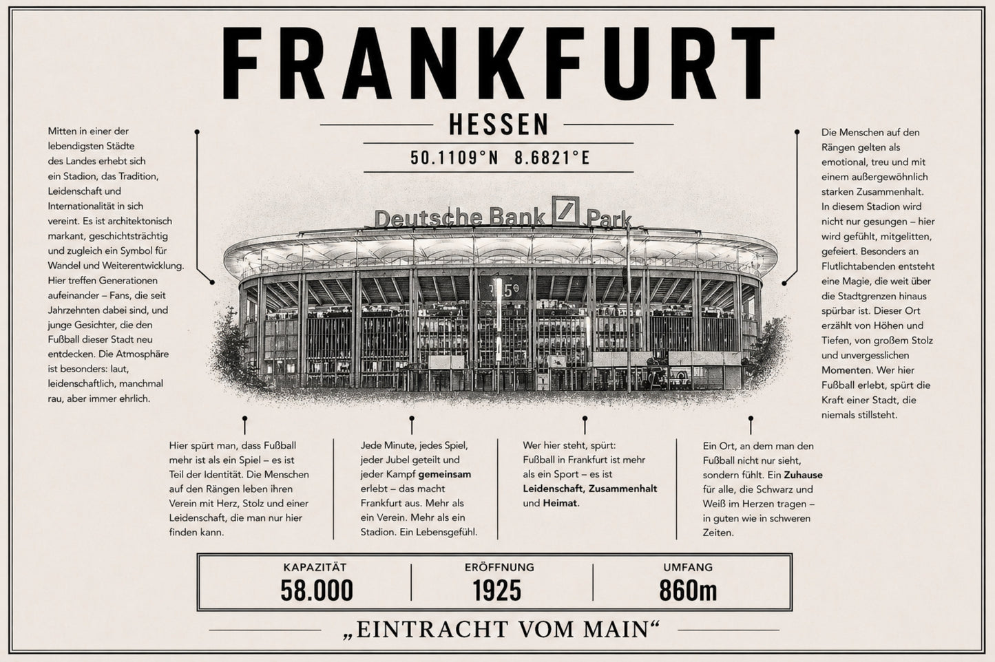 Frankfurt Stadion Leinwand