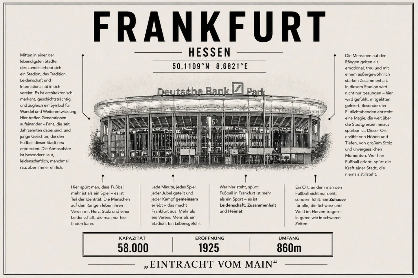 Frankfurt Stadion Leinwand