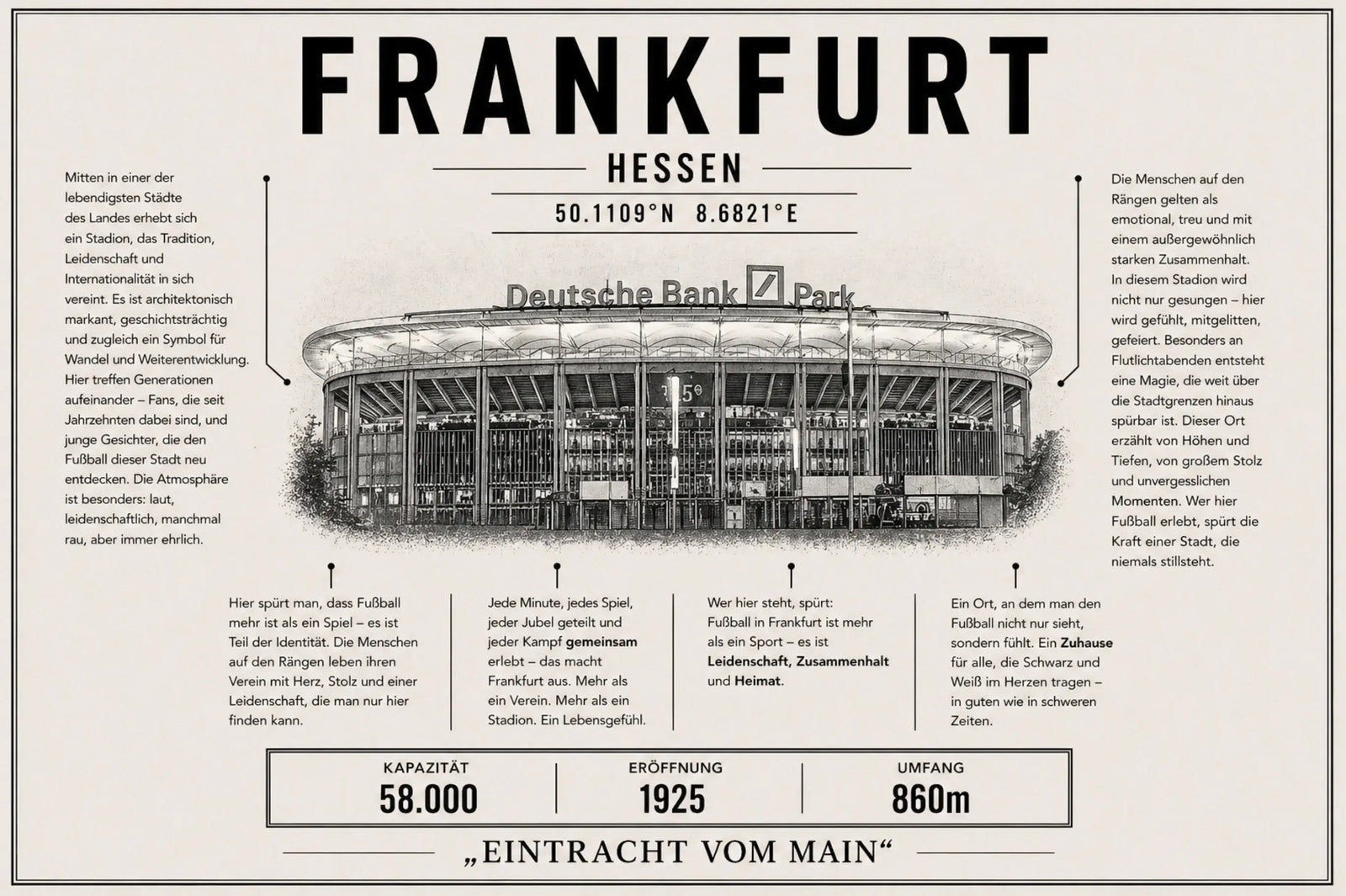 Frankfurt Stadion Leinwand