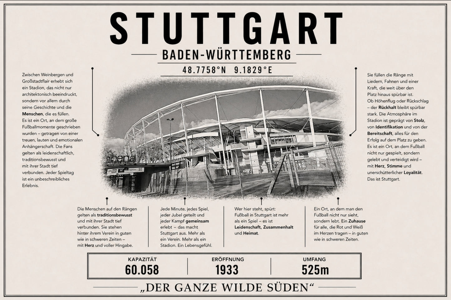 Stuttgart Stadion Leinwand