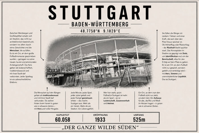 Stuttgart Stadion Leinwand