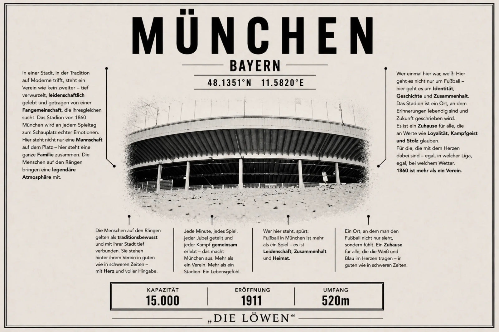 München 1860 Stadion Leinwand