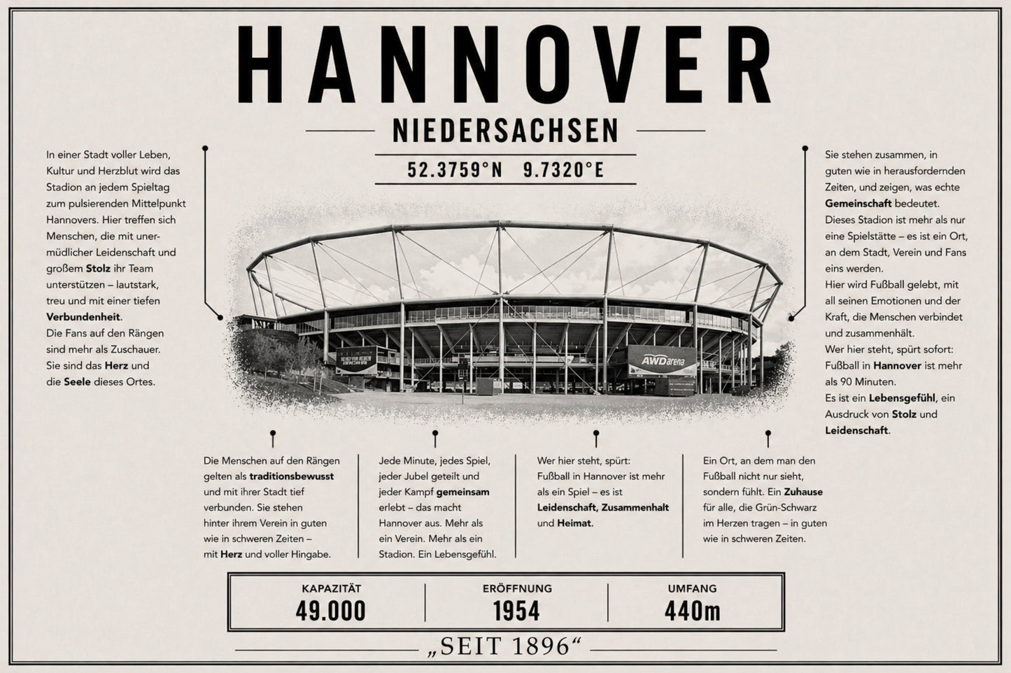Hannover Stadion Leinwand