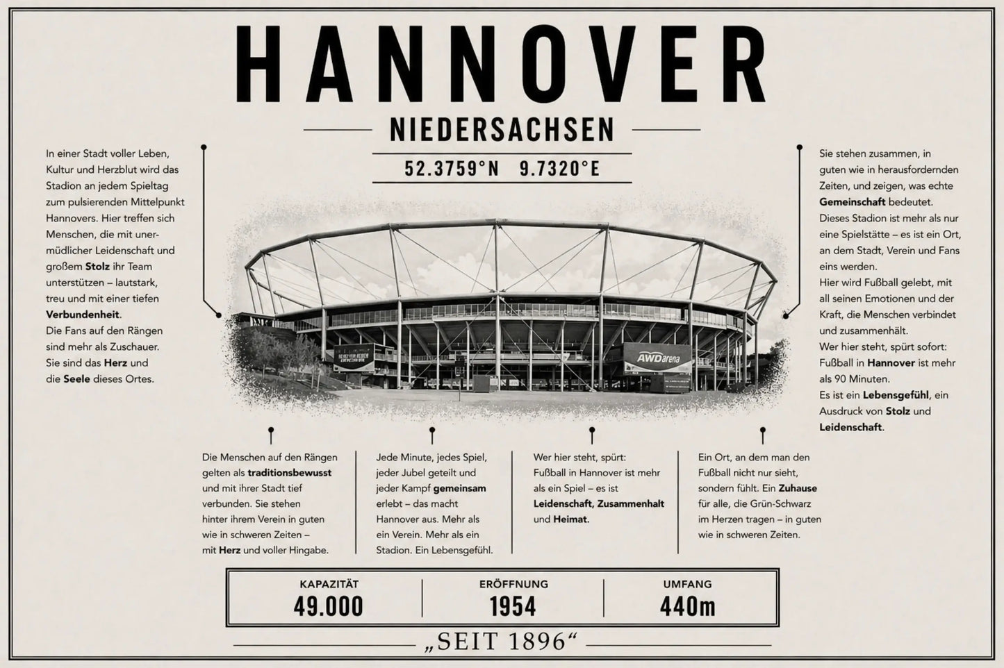Hannover Stadion Leinwand