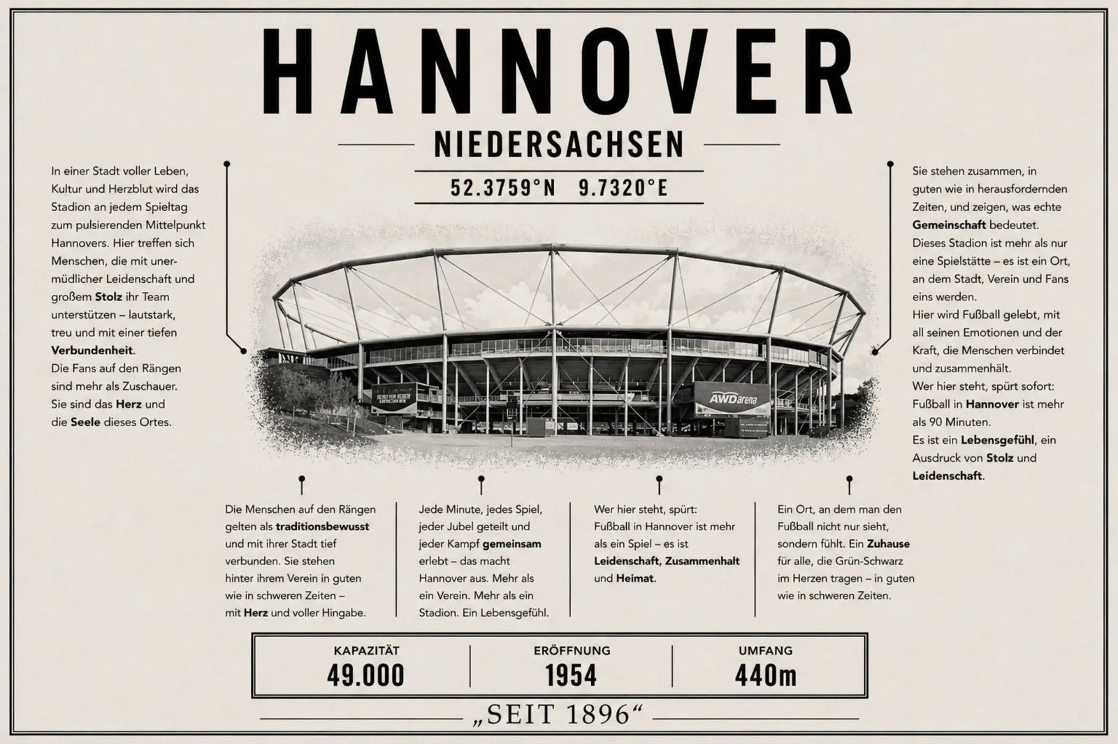 Hannover Stadion Leinwand