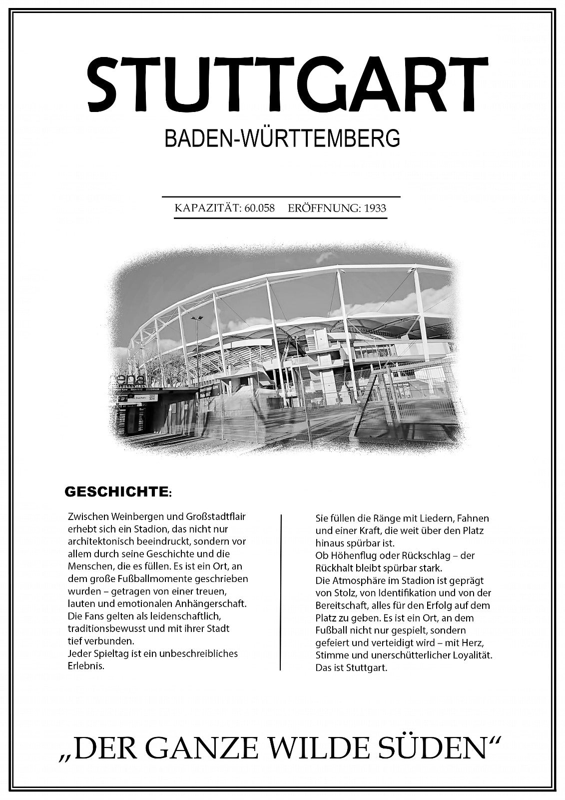 Stuttgart Stadion Leinwand